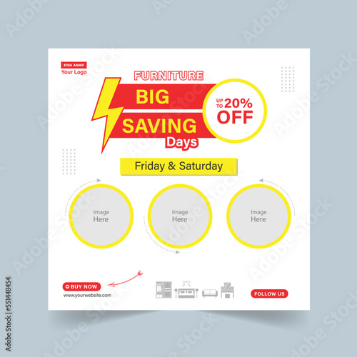 Big Saving Days special offer post template for Social Media ads post