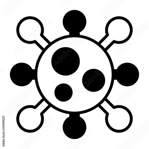 Trendy icon of bacteria, virus, germs