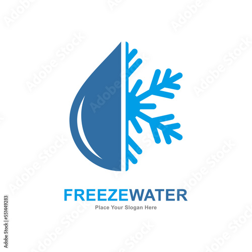 Freeze water logo vector template. Suitable for business, nature and snow symbol