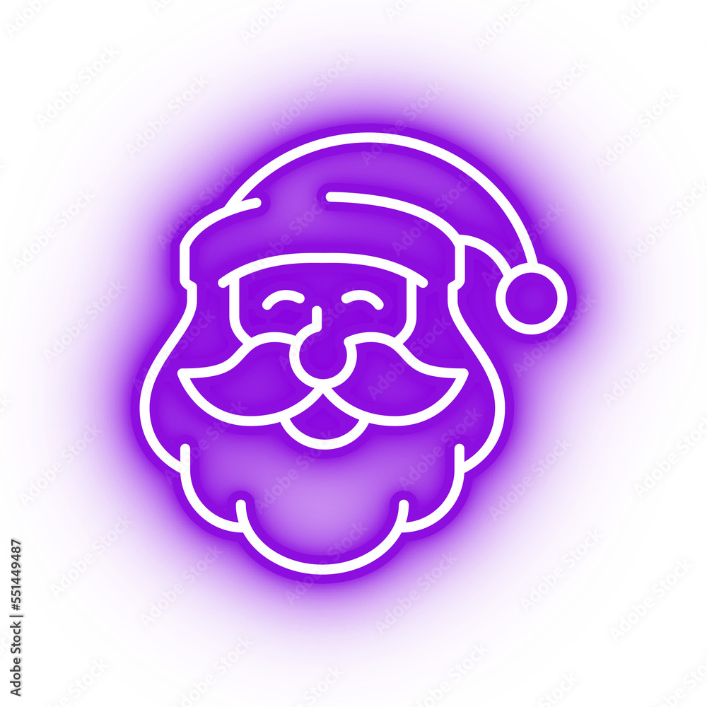 Neon purple santa claus icon, kris kringle on transparent background Neon purple santa claus icon, kris kringle on transparent background