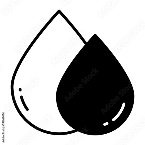 Vector icon of blood drop in simple style