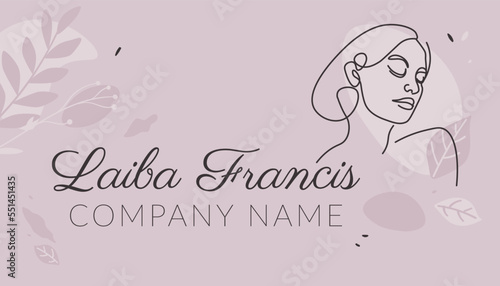 Makeup artist or beautician, business card vector