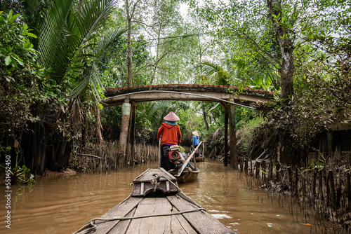 Fototapeta Sampan on the Mekong Delta