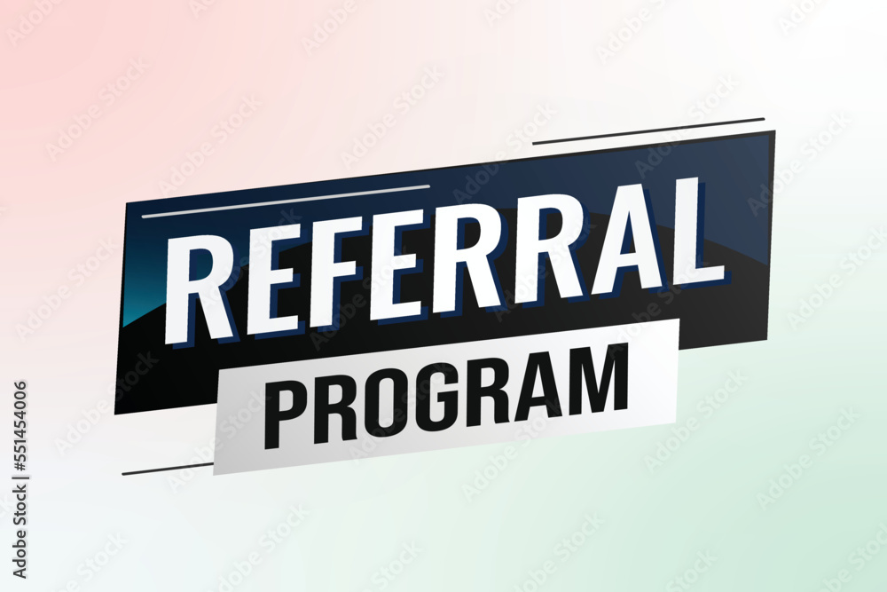 referral program word concept vector illustration with lines modern futuristic 3d style for landing page template ui web mobile app poster banner flyer background gift card coupon label wallpaper