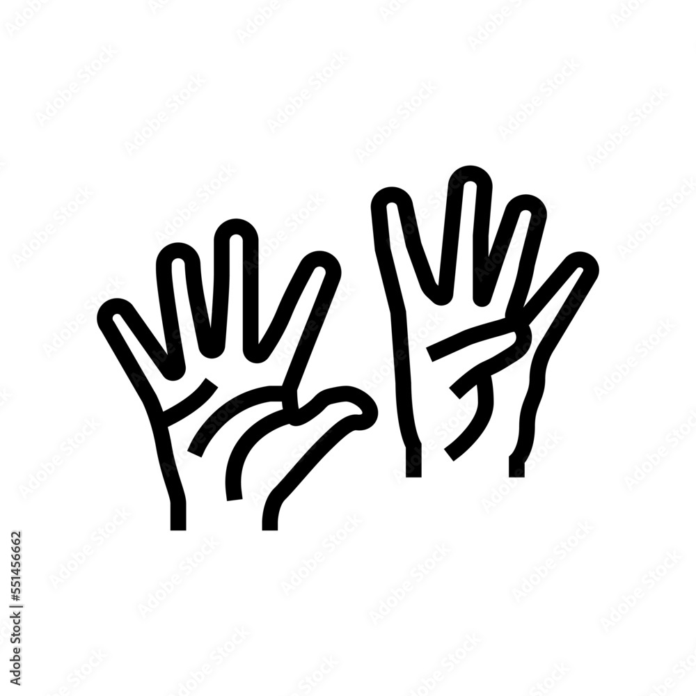 nine number hand gesture line icon vector. nine number hand gesture sign. isolated contour symbol black illustration nine number hand gesture line icon vector. nine number hand gesture sign. isolated contour symbol black illustration