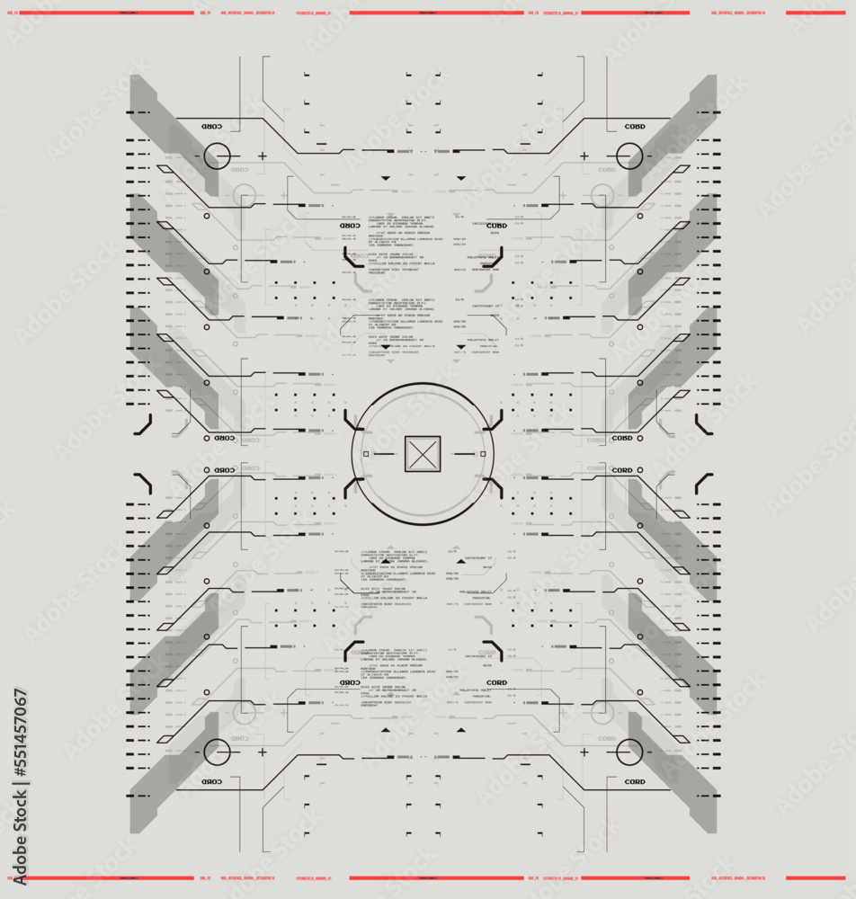 Cyberpunk futuristic poster. Tech Abstract poster template with HUD ...