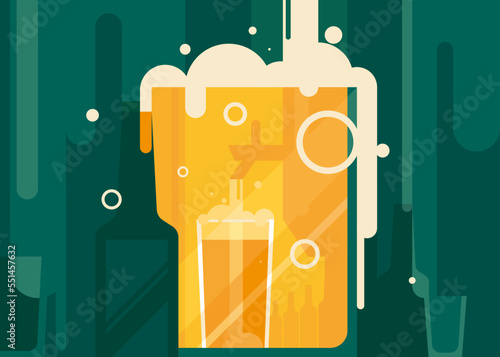 Abstract beer banner. Creative placard design.