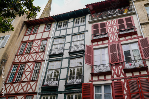 Typical Basque house in Bayonne Basque Country southwest France