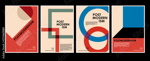 Artworks, posters inspired postmodern of vector abstract dynamic symbols with bold geometric shapes, useful for web background, poster art design, magazine front page, hi-tech print, cover artwork.