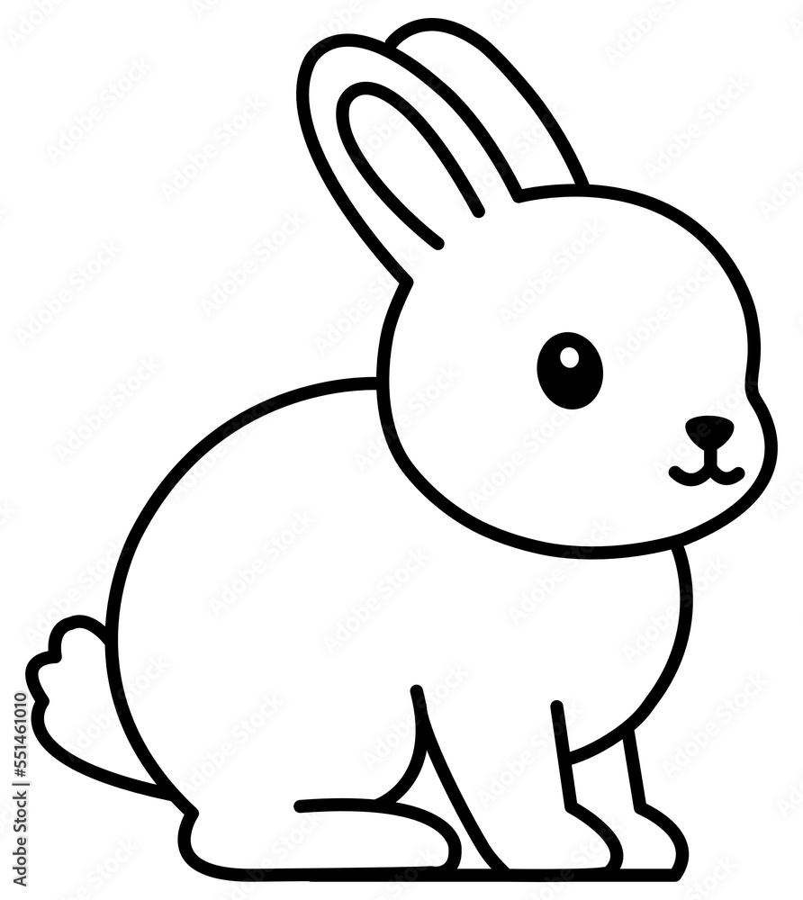 Fototapeta premium rabbit bunny cartoon outline