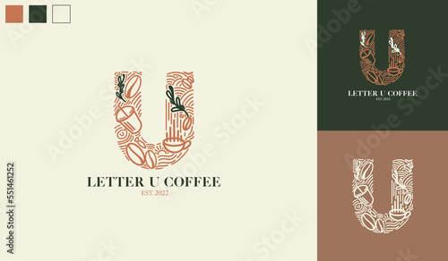 Letter U Coffee Logo Creative Design Concept