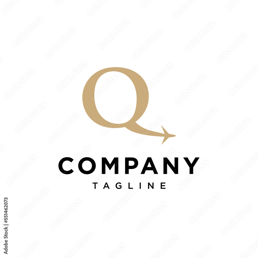 Q Letter Travel Plane Vector logo icon vector Template Q Letter Travel Plane Vector logo icon vector Template
