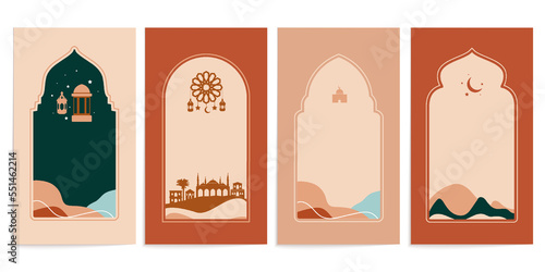 Bohemian greeting card ramadan kareem illustration