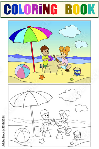 Vintage man on a high bike, penny farthing. Set example and children color. Vector 