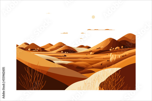 Abstract landscape background. Traditional watercolor oriental, Japanese style. Vector illustration