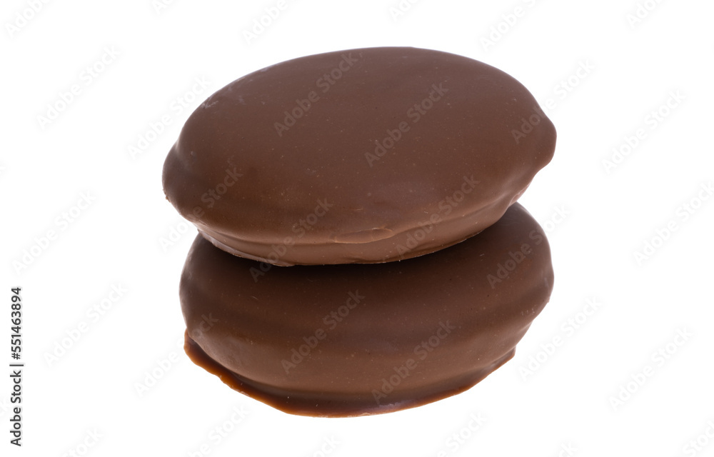 biscuit sandwich in chocolate isolated biscuit sandwich in chocolate isolated