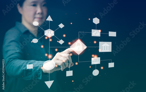 Obraz na plátne Workflow automation with flowchart
