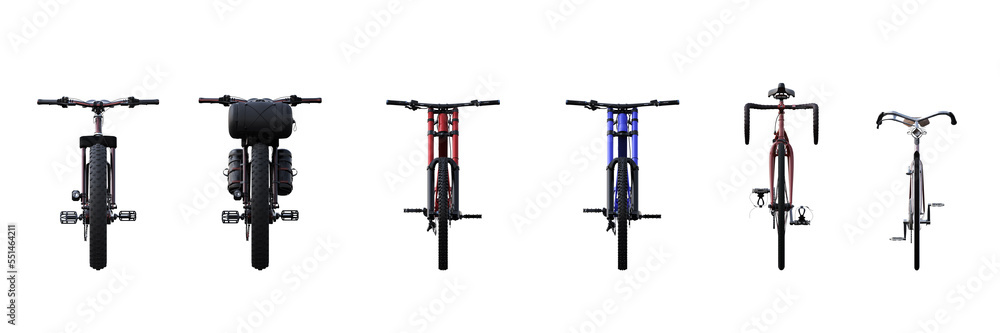 bicycle, isolated on white background, 3D illustration, cg render