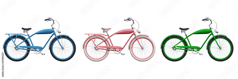 Fototapeta premium bicycle, isolated on white background, 3D illustration, cg render