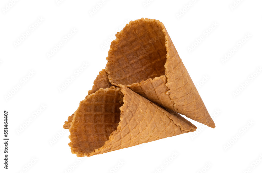 waffle cones isolated