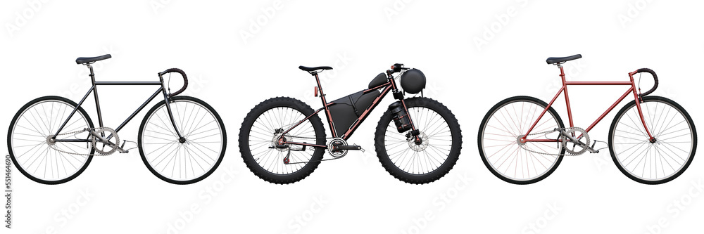 Obraz premium bicycle, isolate on a transparent background, 3d illustration, cg render