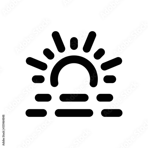 Sunrise icon - vector illustration . Sunrise, Sunset, Sun, Sunny, Weather, Forecast, Climate, Summer, morning, line, outline, icons .