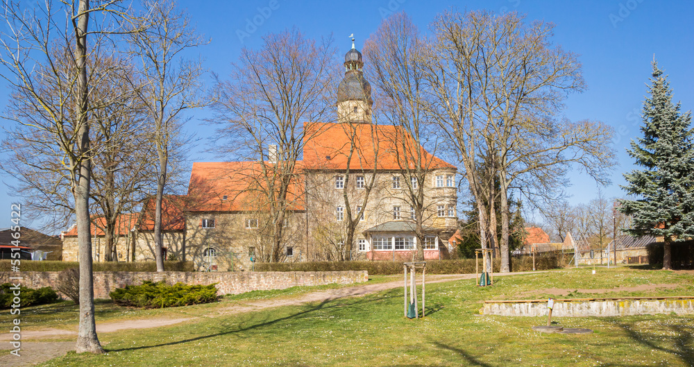 Panorama of the park at the castle in Schochwitz, Germany