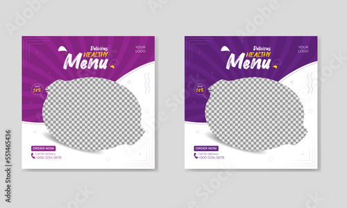 Food social media post design template for food promotion.