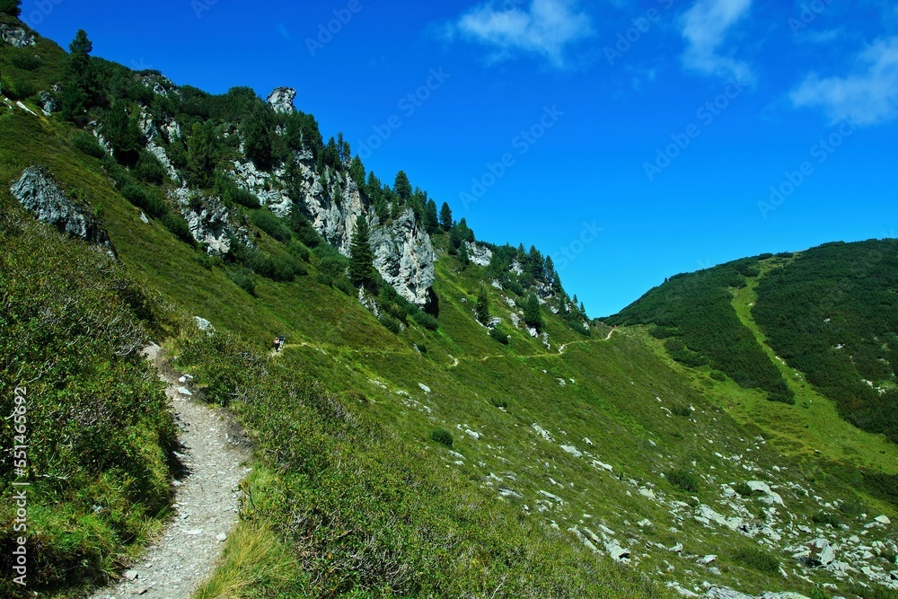 Austrian Alps - view from the footpath from the top of Gerlosstein