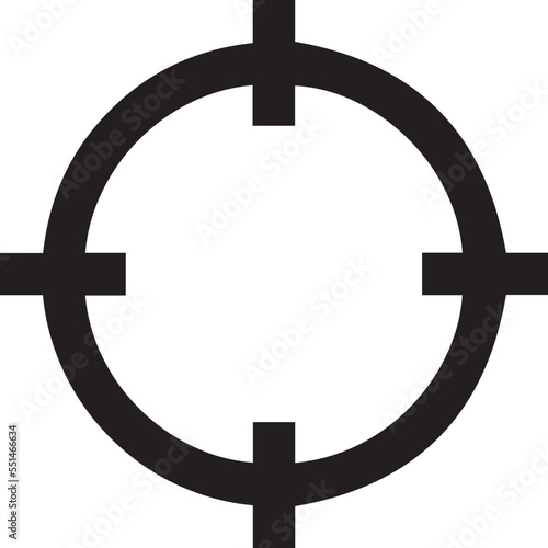 Sniper crosshairs icon. Target aim cross. Rifle scope rear sight.
