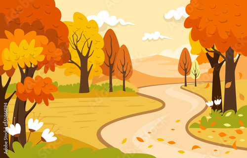 autumn landscape with tree