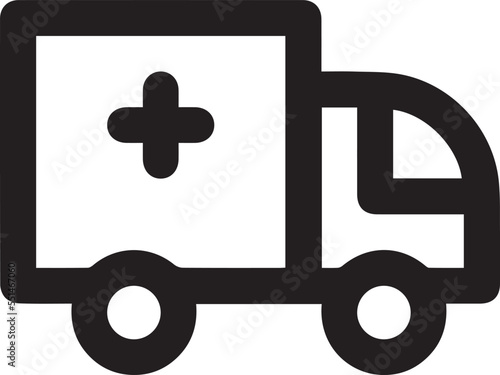 Ambulance emergency transport vehicle line icon 