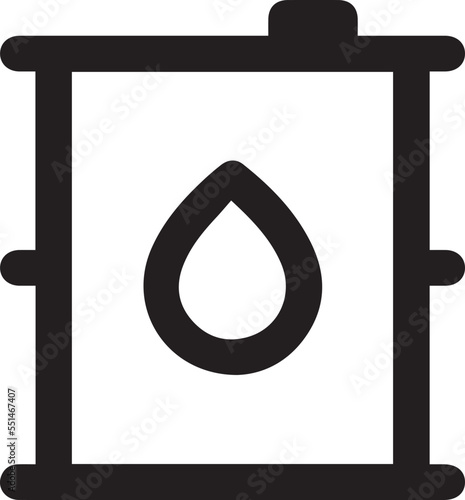 Oil drum container, barrel with sign flat vector icon for apps and websites.
