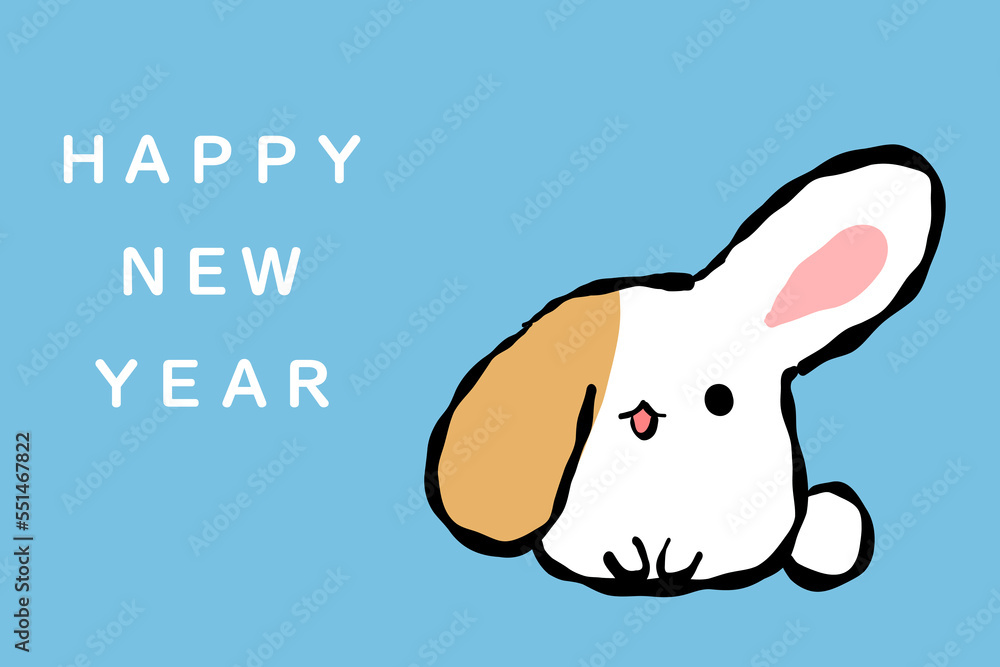 Fototapeta premium うさぎ年 年賀はがき テンプレート