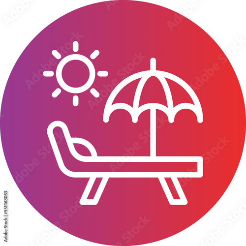 Sun Bed Icon Style
