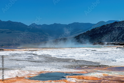 Mammoth spring in yellowstone park