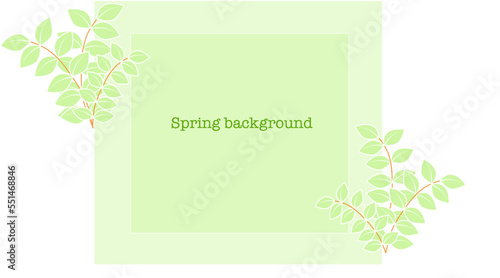 green frame with leaves as a background with frame for text