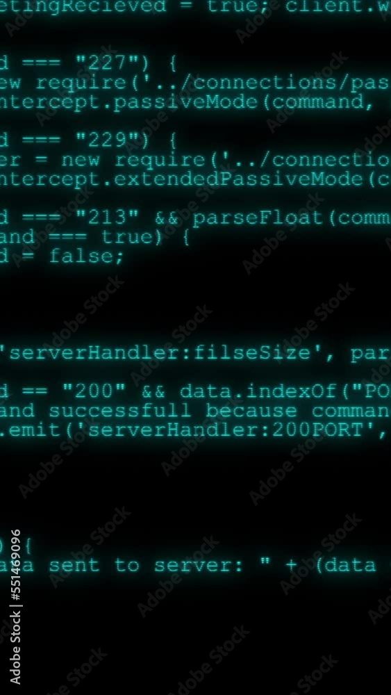 Video Stock vertical video - Hacker code running down a computer screen ...