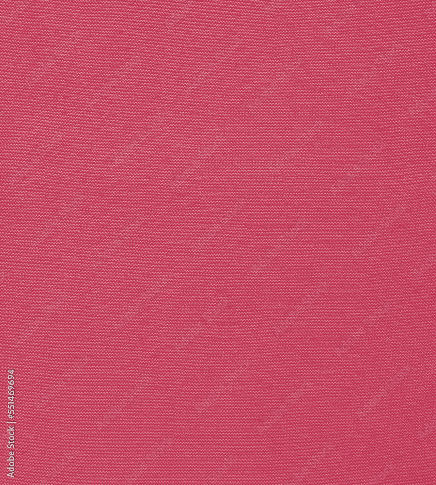 Fototapeta premium Texture of smooth knitted sweater with pattern. Handmade knitting wool or cotton fabric texture. Background of Large knit pattern with knitting needle or crochet. Color Of The Year 2023 - Viva Magenta
