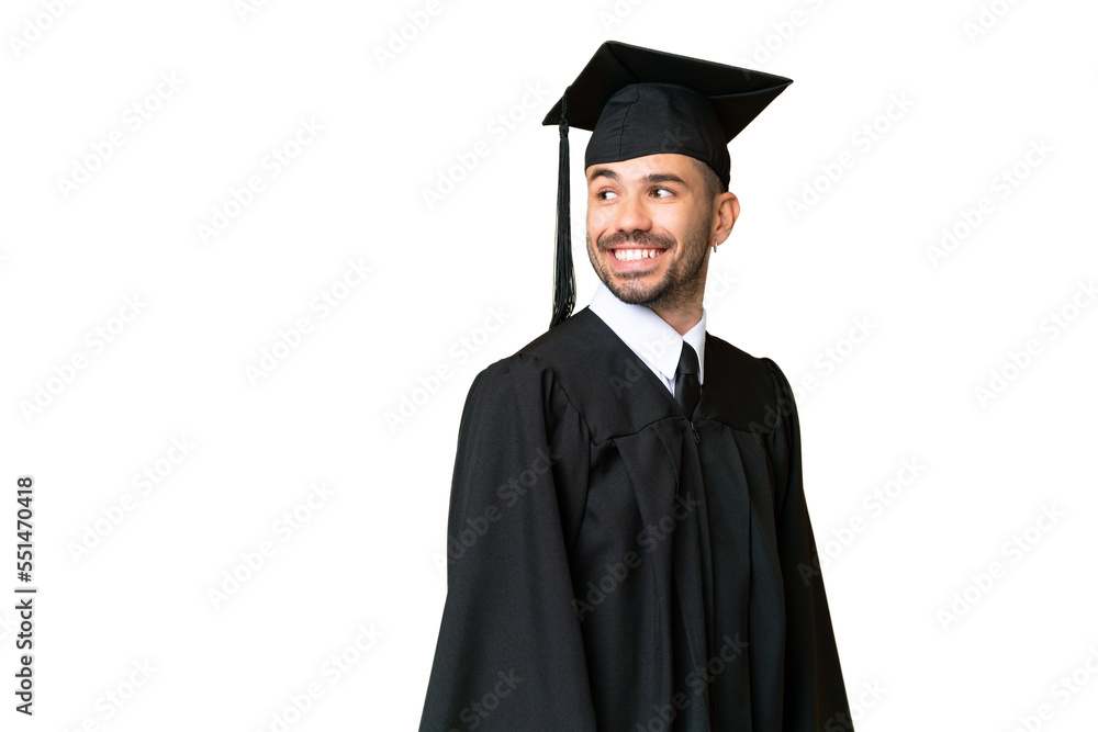 Young university graduate man over isolated chroma key background with arms crossed and happy Young university graduate man over isolated chroma key background with arms crossed and happy