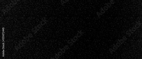 Abstract glitter background, snow imitation in silver, on black, white scratches isolated on a black background. template for design. 