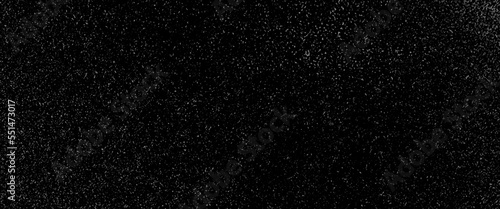 Abstract glitter background  snow imitation in silver  on black  white scratches isolated on a black background. template for design. 