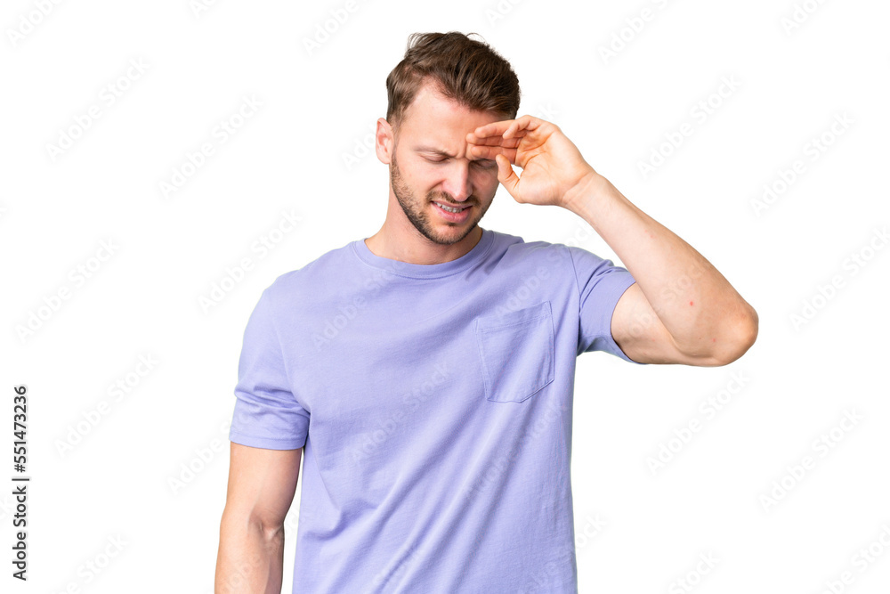 Young handsome caucasian man over isolated chroma key background with tired and sick expression Young handsome caucasian man over isolated chroma key background with tired and sick expression
