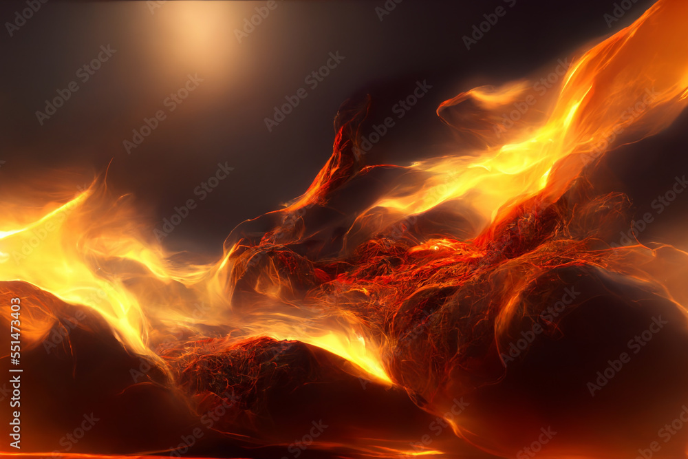 Fototapeta premium Abstract view of fire and flames illustration