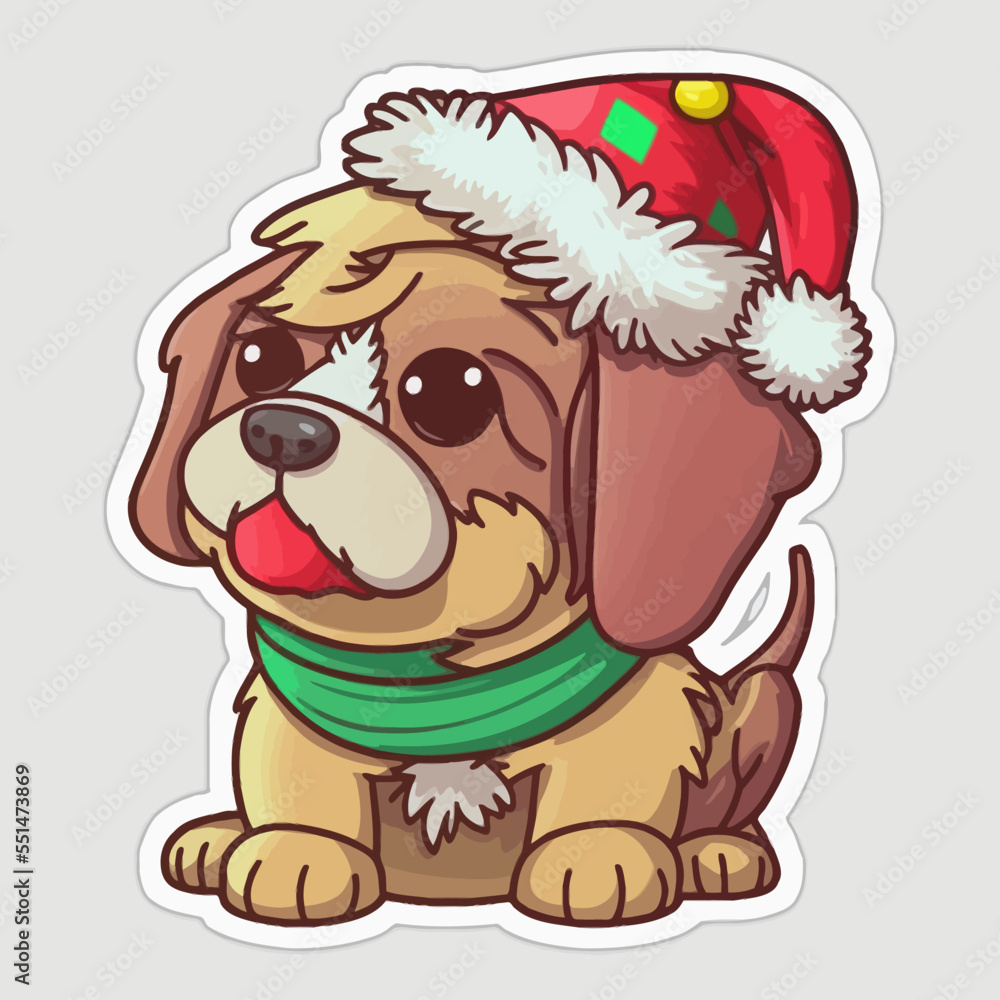 dog wearing a Christmas red sweater with Nordic snowflake pattern vector cartoon illustration or sticker isolated on white. Funny humorous Christmas, pet lover, pet clothes theme design element. dog wearing a Christmas red sweater with Nordic snowflake pattern vector cartoon illustration or sticker isolated on white. Funny humorous Christmas, pet lover, pet clothes theme design element.