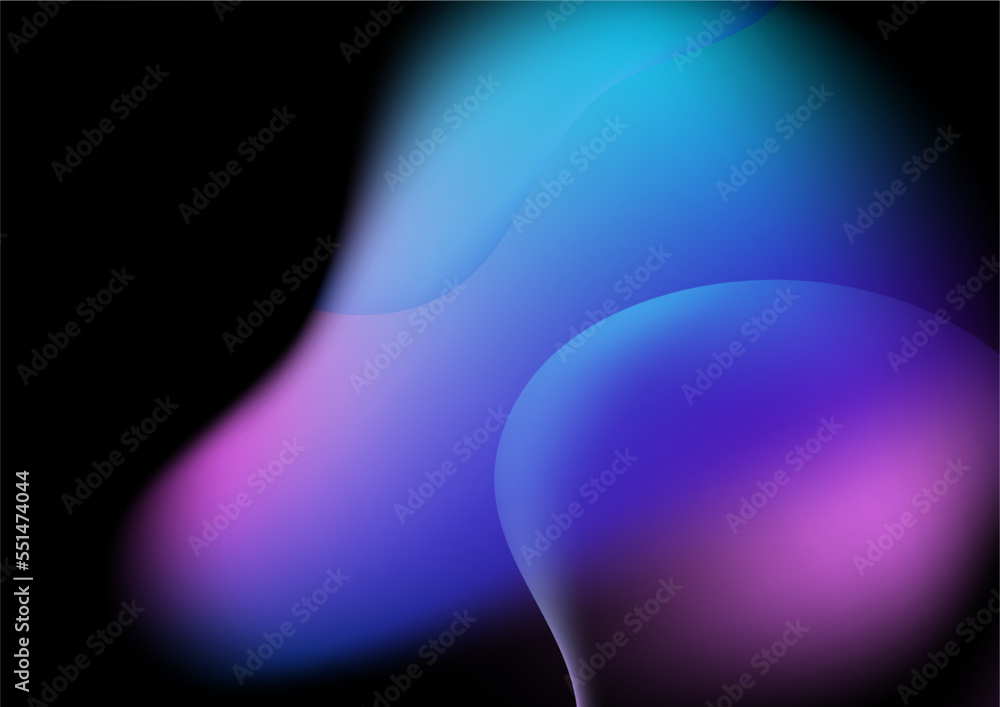 Abstract blurred hologram gradient background with blue pink purple gradient aurora texture. Abstract technology liquid wavy shapes futuristic banner. Glowing vector with aurora