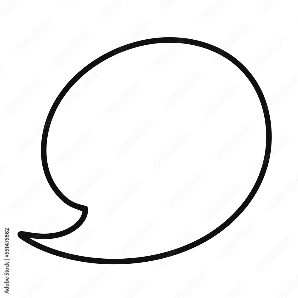 Black doodle speech bubble. Black doodle speech bubble.