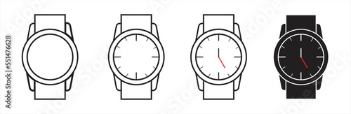 Smart watch icon. Smart watch symbol collection. Clock icons signs. Wristband or Wristwatch. Vector illustration.