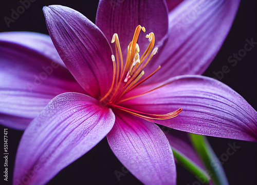 close up of a Lily purple flower