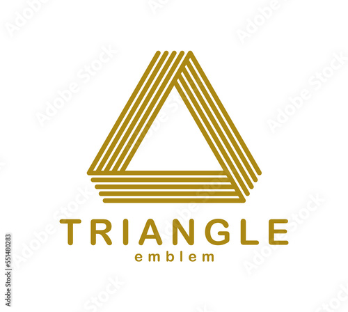 Triangle linear vector symbol isolated on white background, sacred geometry ancient sign, logo or emblem.